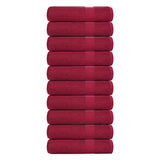 Vidaxl Asciugamani da bagno 10 ST 100x150 cm 360 g m² 100% di cotone Borgogna rosso