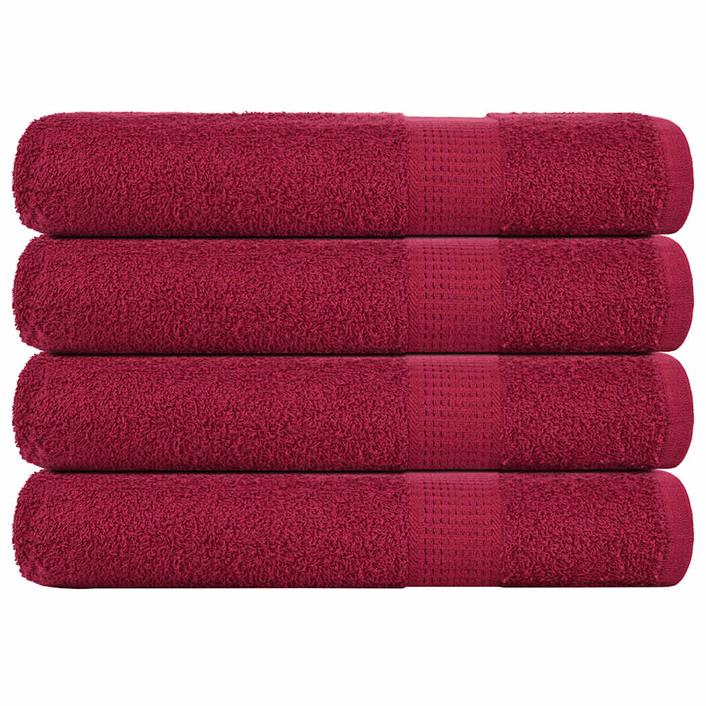 Vidaxx serviettes de sauna 4 pcs 80x200 cm 360g m² 100% coton rouge bordeaux