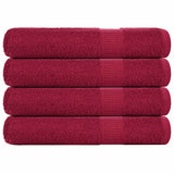 Vidaxx serviettes de sauna 4 pcs 80x200 cm 360g m² 100% coton rouge bordeaux