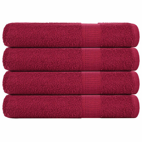 Vidaxx serviettes de sauna 4 pcs 80x200 cm 360g m² 100% coton rouge bordeaux