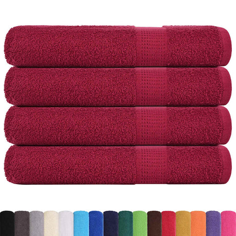 Vidaxx serviettes de sauna 4 pcs 80x200 cm 360g m² 100% coton rouge bordeaux