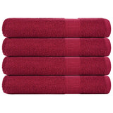 Vidaxx serviettes 4 pcs 100x200 cm 360 g m² 100% coton rouge bordeaux