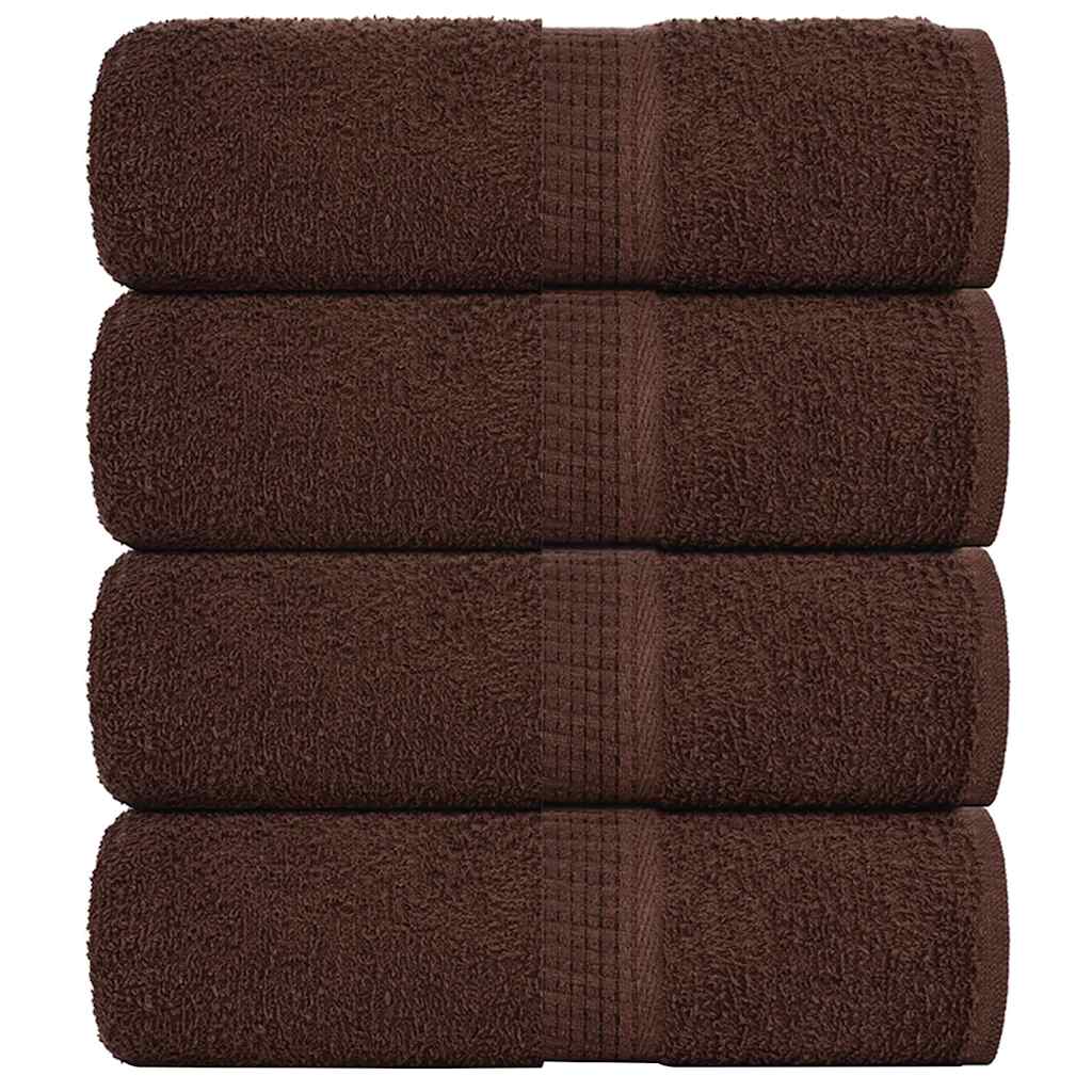 VidaXL serviettes invités 4 pcs 30x50 cm 360 g m² 100% coton marron