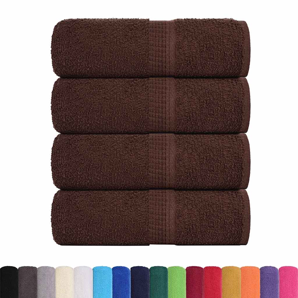 VidaXL serviettes invités 4 pcs 30x50 cm 360 g m² 100% coton marron