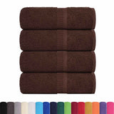 VidaXL serviettes invités 4 pcs 30x50 cm 360 g m² 100% coton marron