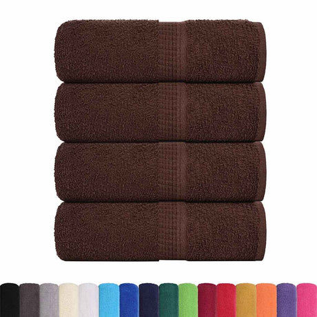 VidaXL serviettes invités 4 pcs 30x50 cm 360 g m² 100% coton marron