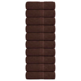VidaXL serviettes invités 10 pcs 30x50 cm 360 g m² 100% coton marron