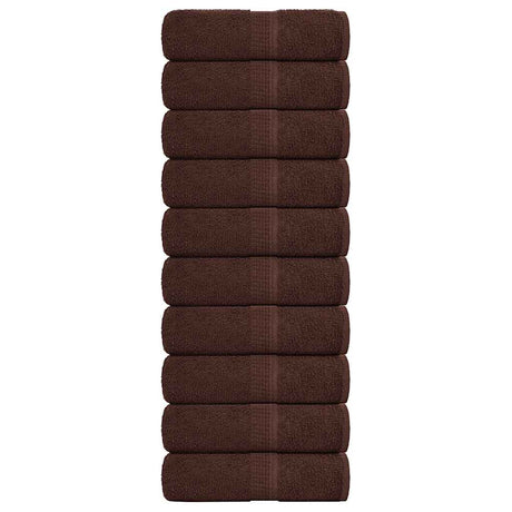 VidaXL serviettes invités 10 pcs 30x50 cm 360 g m² 100% coton marron