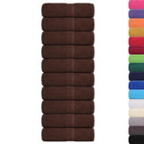 VidaXL serviettes invités 10 pcs 30x50 cm 360 g m² 100% coton marron