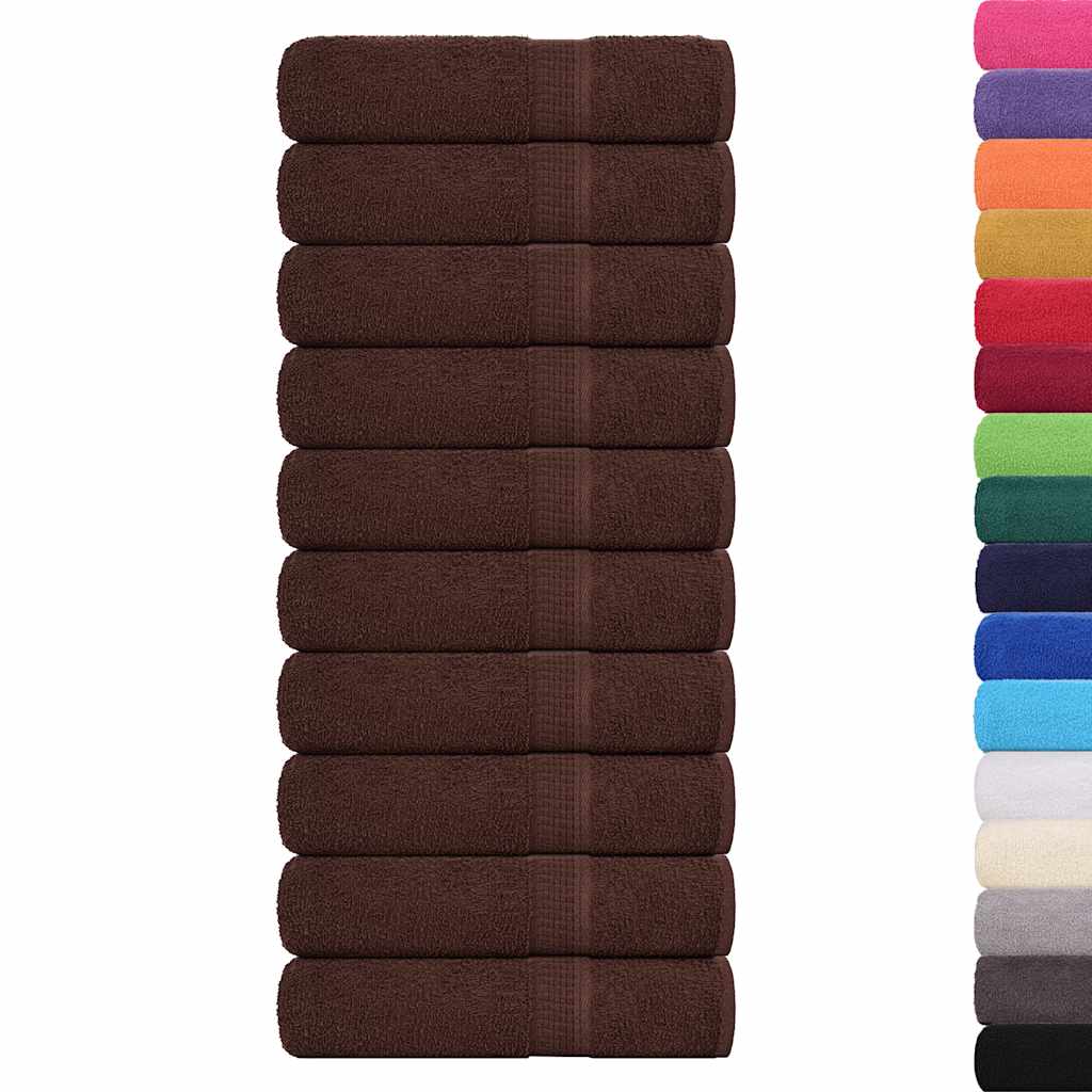 Vidaxl Bath towels 10 pcs 100x150 cm 360 g m² 100% cotton brown