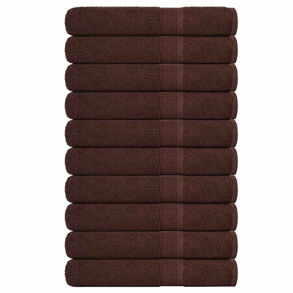 Vidaxx serviettes 10 pcs 100x200 cm 360 g m² 100% coton marron