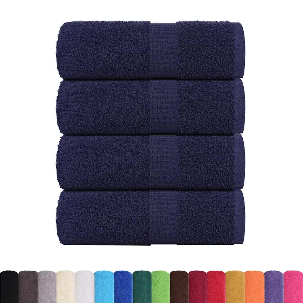 Vidaxx serviettes invité 4 pcs 30x50 cm 360 g m² 100% coton bleu marine