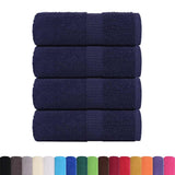 Vidaxx serviettes invité 4 pcs 30x50 cm 360 g m² 100% coton bleu marine