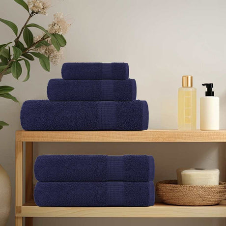Vidaxx serviettes invité 4 pcs 30x50 cm 360 g m² 100% coton bleu marine