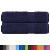 Vidaxx serviettes 2 pcs 50x100 cm 360 g m² 100% coton bleu marine