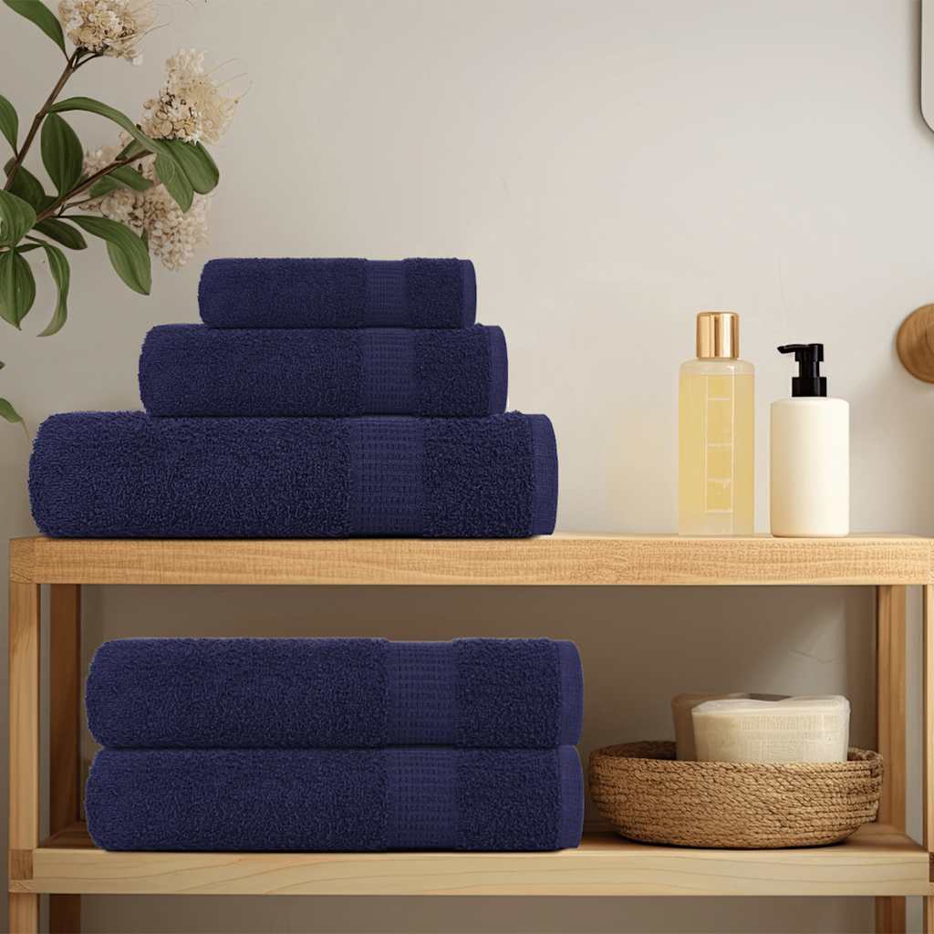 Vidaxx serviettes de douche 2 pcs 70x140cm 360 g m² 100% coton bleu marine