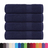 Serviettes de douche vidaxl 4 st 70x140cm 360 g m² 100% coton bleu marine