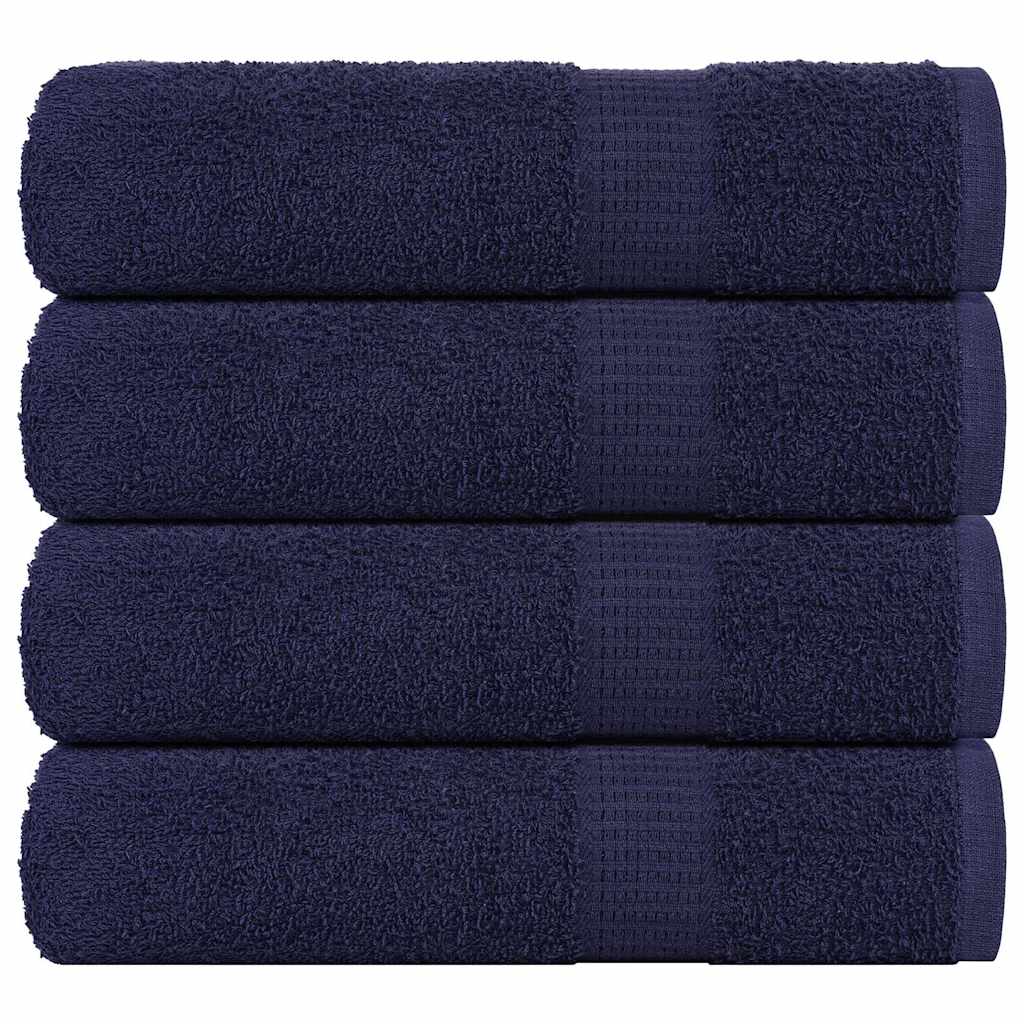 Asciugamani da bagno Vidaxl 4 St 100x150 cm 360 g m² 100% cotone blu navy