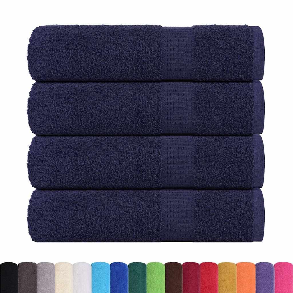 Vidaxx serviettes de bain 4 pcs 100x150 cm 360 g m² 100% coton bleu marine