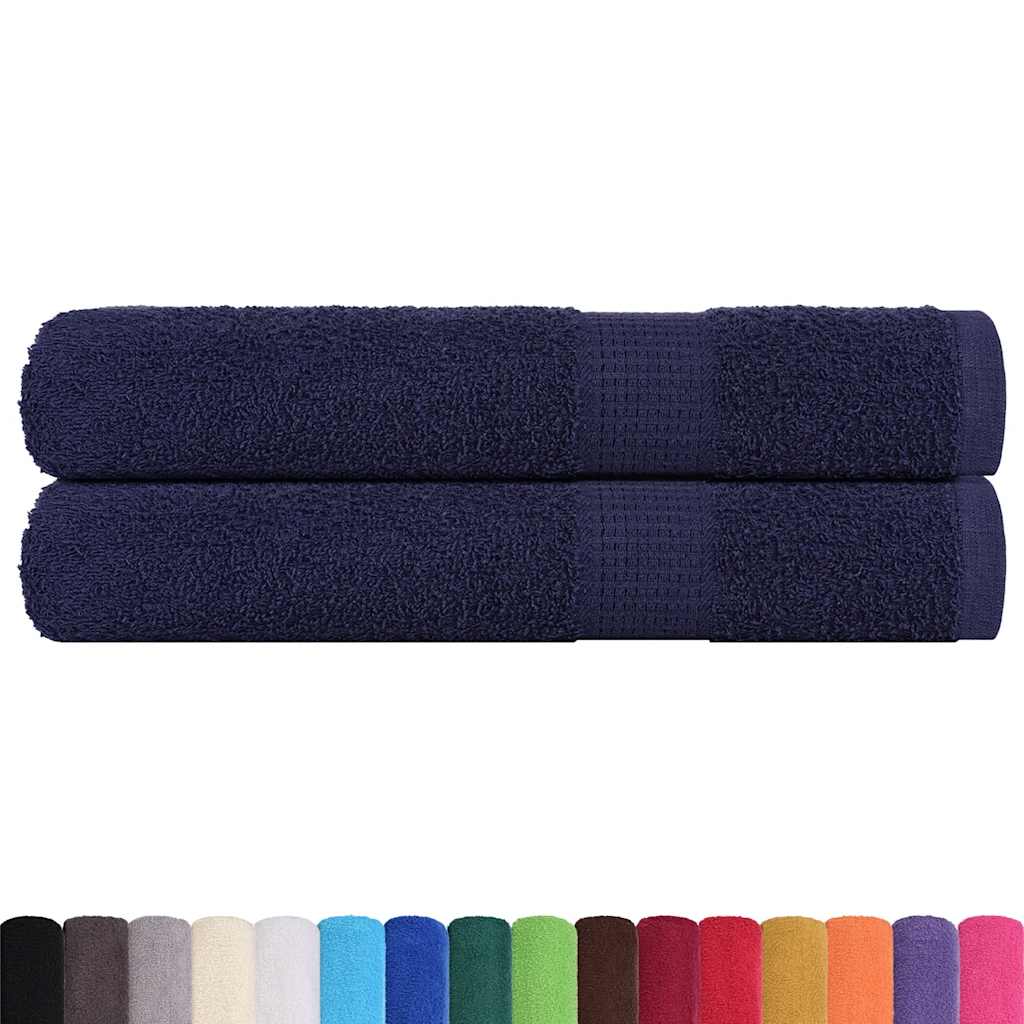 Vidaxl sauna towels 2 st 80x200 cm 360 g m² 100% cotton navy blue