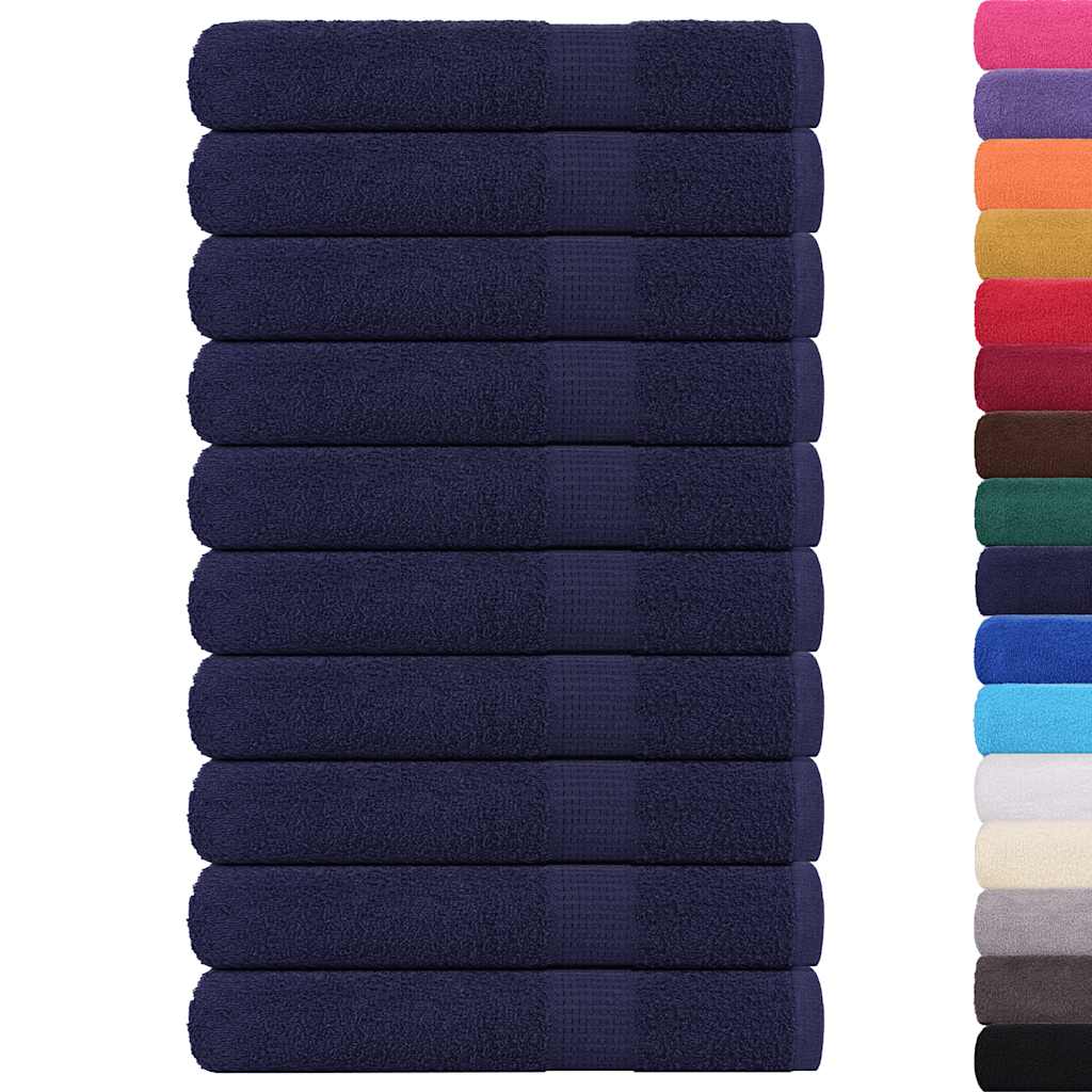 Vidaxx serviettes de sauna 10 pcs 80x200cm 360 g m² 100% coton bleu marine