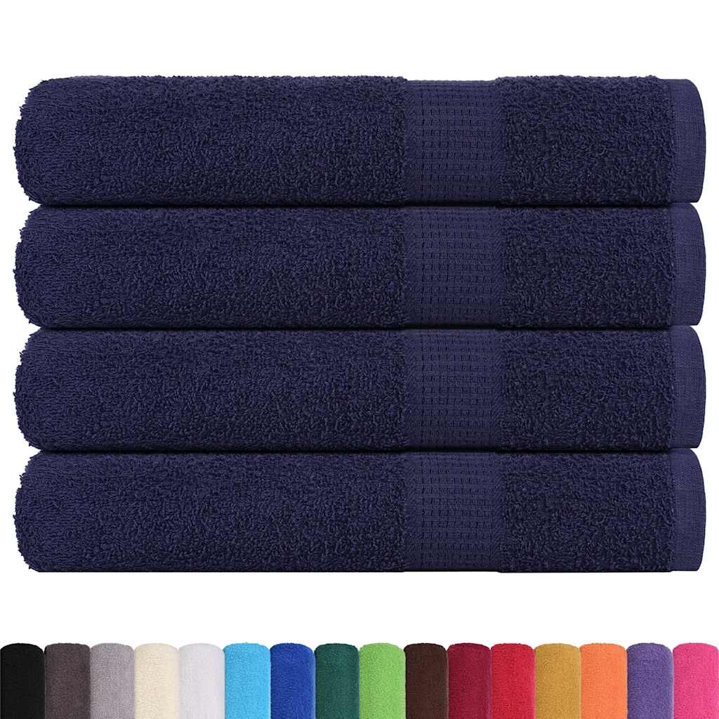 Vidaxx serviettes 4 pcs 100x200 cm 360 g m² 100% coton bleu marine