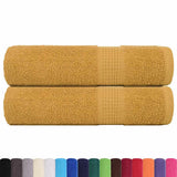 Vidaxx serviettes de douche 2 pcs 70x140cm 360 g m² 100% coton doré