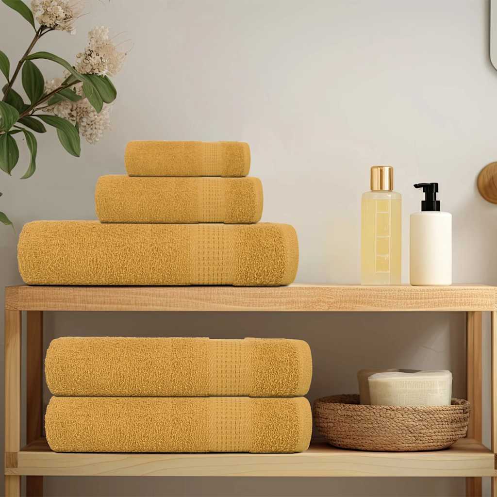 Vidaxl shower towels 10 st 70x140cm 360g m² 100% cotton gold colored