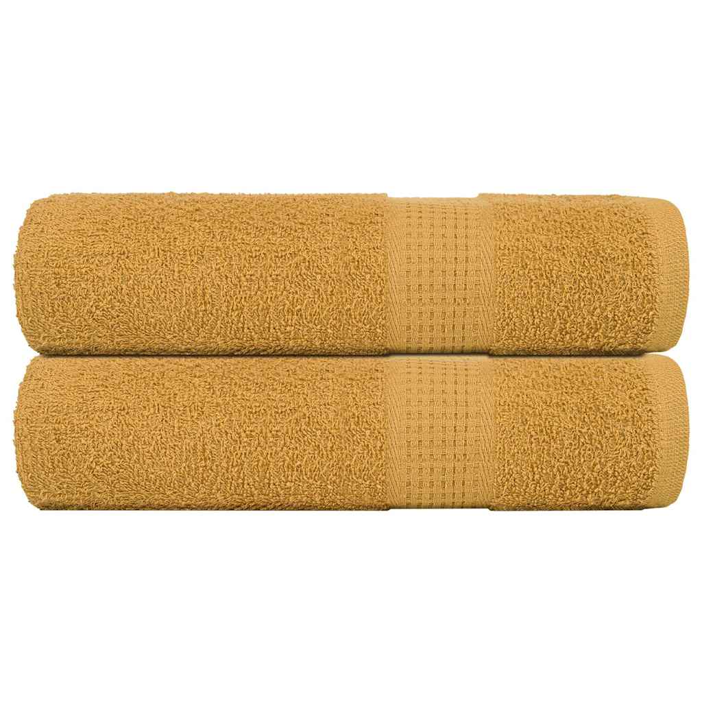 Vidaxl Bath towels 2 pcs 100x150 cm 360 g m² 100% cotton gold colored