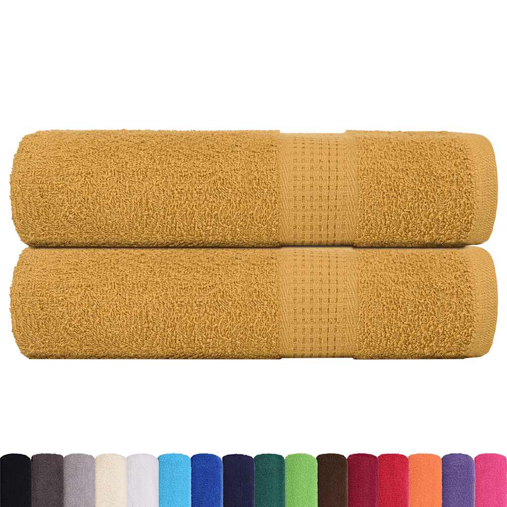 Vidaxl Bath towels 2 pcs 100x150 cm 360 g m² 100% cotton gold colored