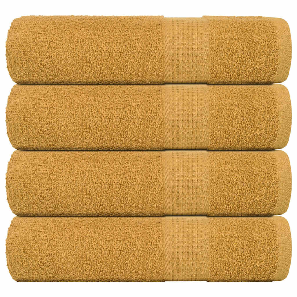 Vidaxx serviettes de bain 4 pcs 100x150 cm 360 g m² 100% coton doré