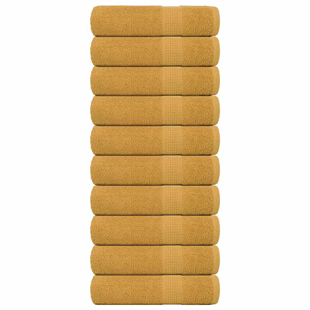 Vidaxx serviettes de bain 10 pcs 100x150 cm 360 g m² 100% coton doré