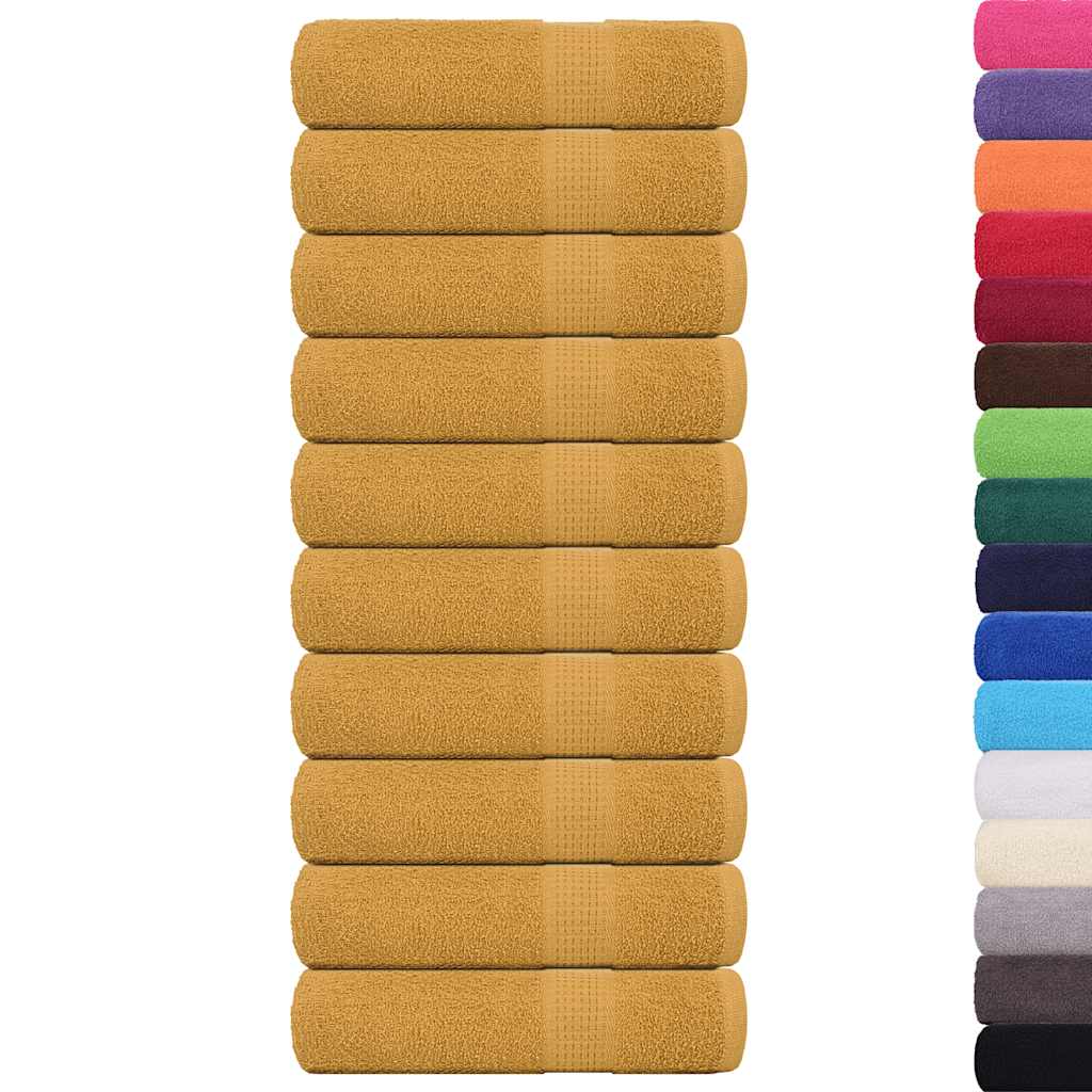 Vidaxx serviettes de bain 10 pcs 100x150 cm 360 g m² 100% coton doré