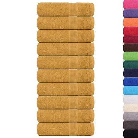 Vidaxx serviettes de bain 10 pcs 100x150 cm 360 g m² 100% coton doré