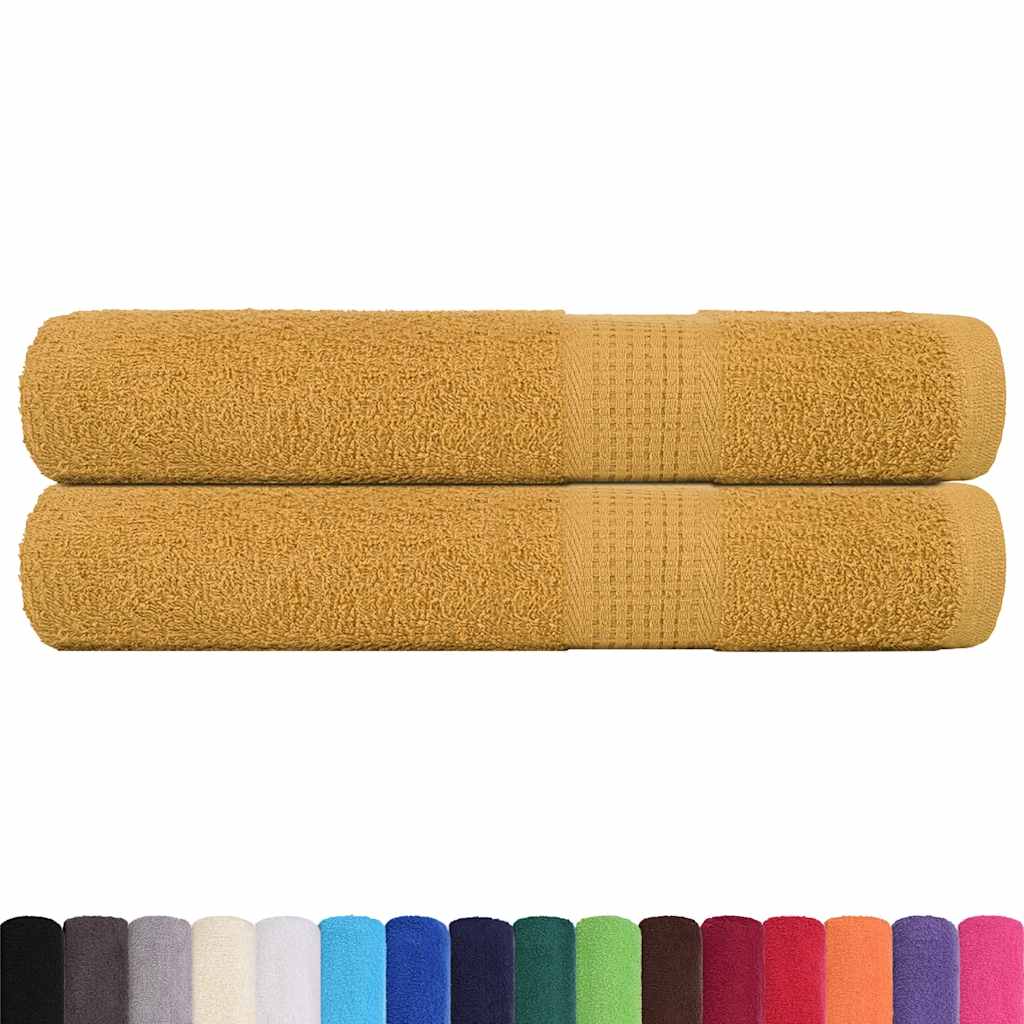 Vidaxl sauna towels 2 st 80x200 cm 360 g m² 100% cotton gold colored