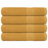 Vidaxl sauna towels 4 st 80x200 cm 360 g m² 100% cotton gold colored