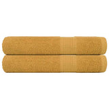 Vidaxx serviettes 2 pcs 100x200 cm 360 g m² 100% coton doré