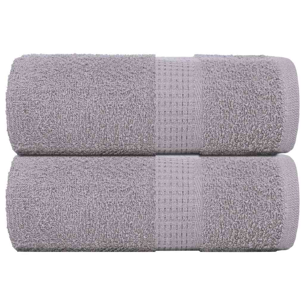 VidaXL serviettes invités 2 pcs 30x50 cm 360 g m² 100% coton gris