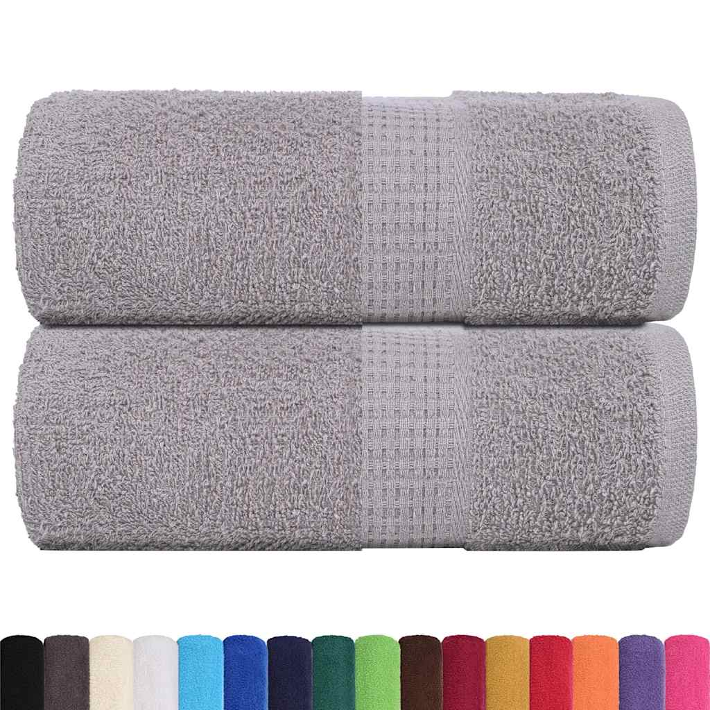 VidaXL serviettes invités 2 pcs 30x50 cm 360 g m² 100% coton gris