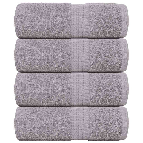 VidaXL serviettes invités 4 pcs 30x50 cm 360 g m² 100% coton gris