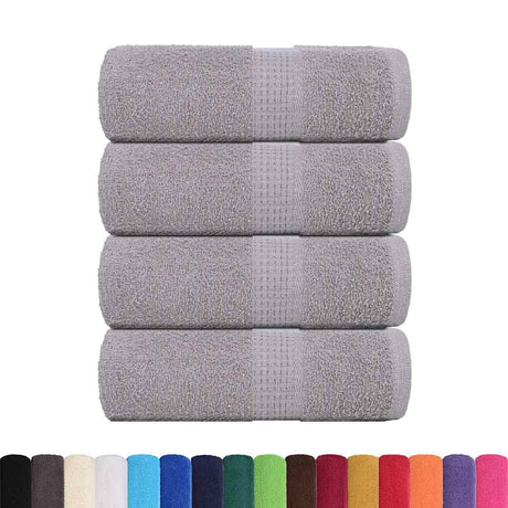 VidaXL serviettes invités 4 pcs 30x50 cm 360 g m² 100% coton gris