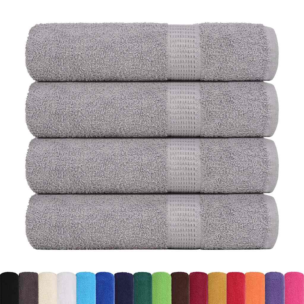 Asciugamani per doccia Vidaxl 4 ST 70x140 cm 360 g m² 100% di cotone grigio