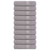 Serviettes de douche vidaxl 10 st 70x140 cm 360 g m² 100% coton gris