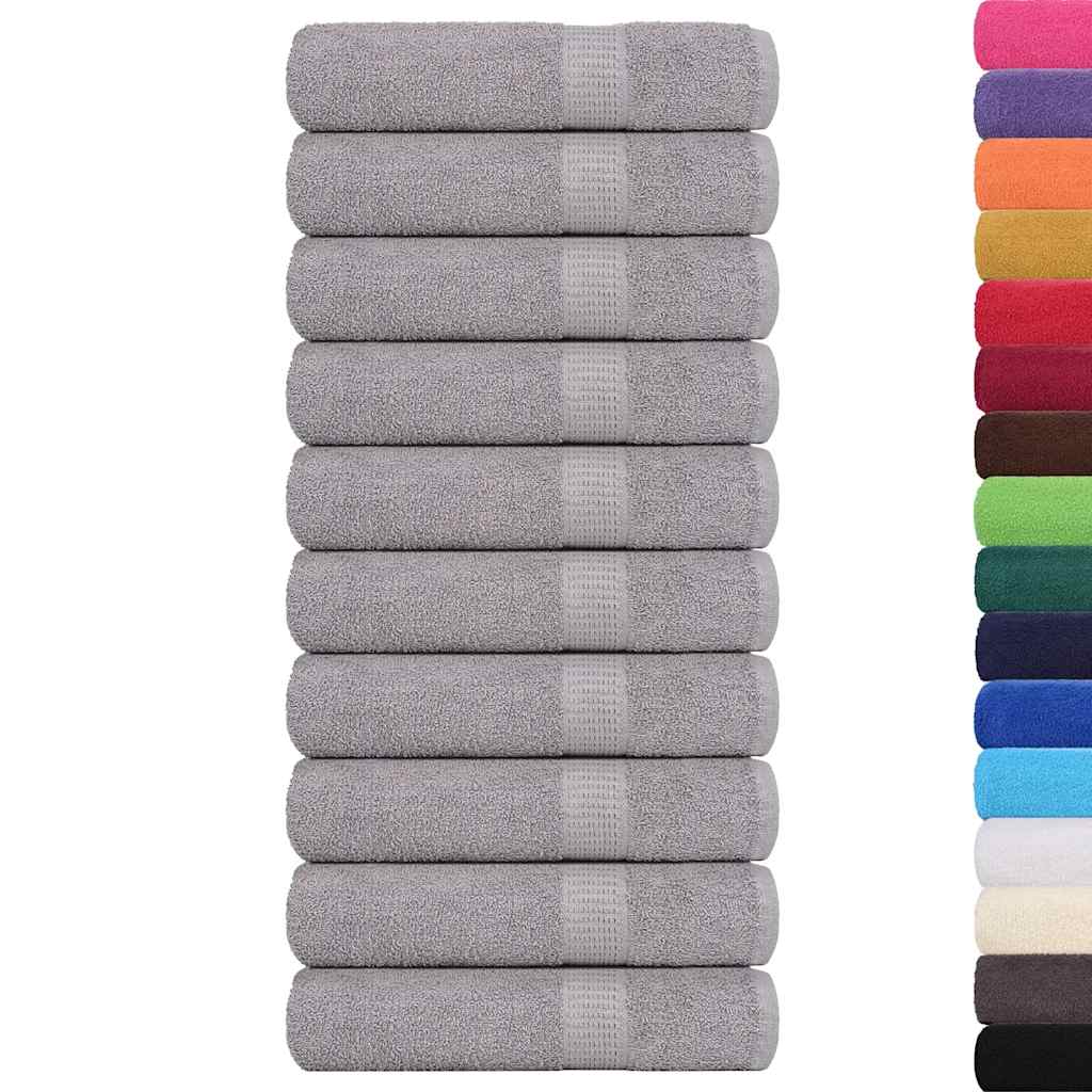 Serviettes de douche vidaxl 10 st 70x140 cm 360 g m² 100% coton gris