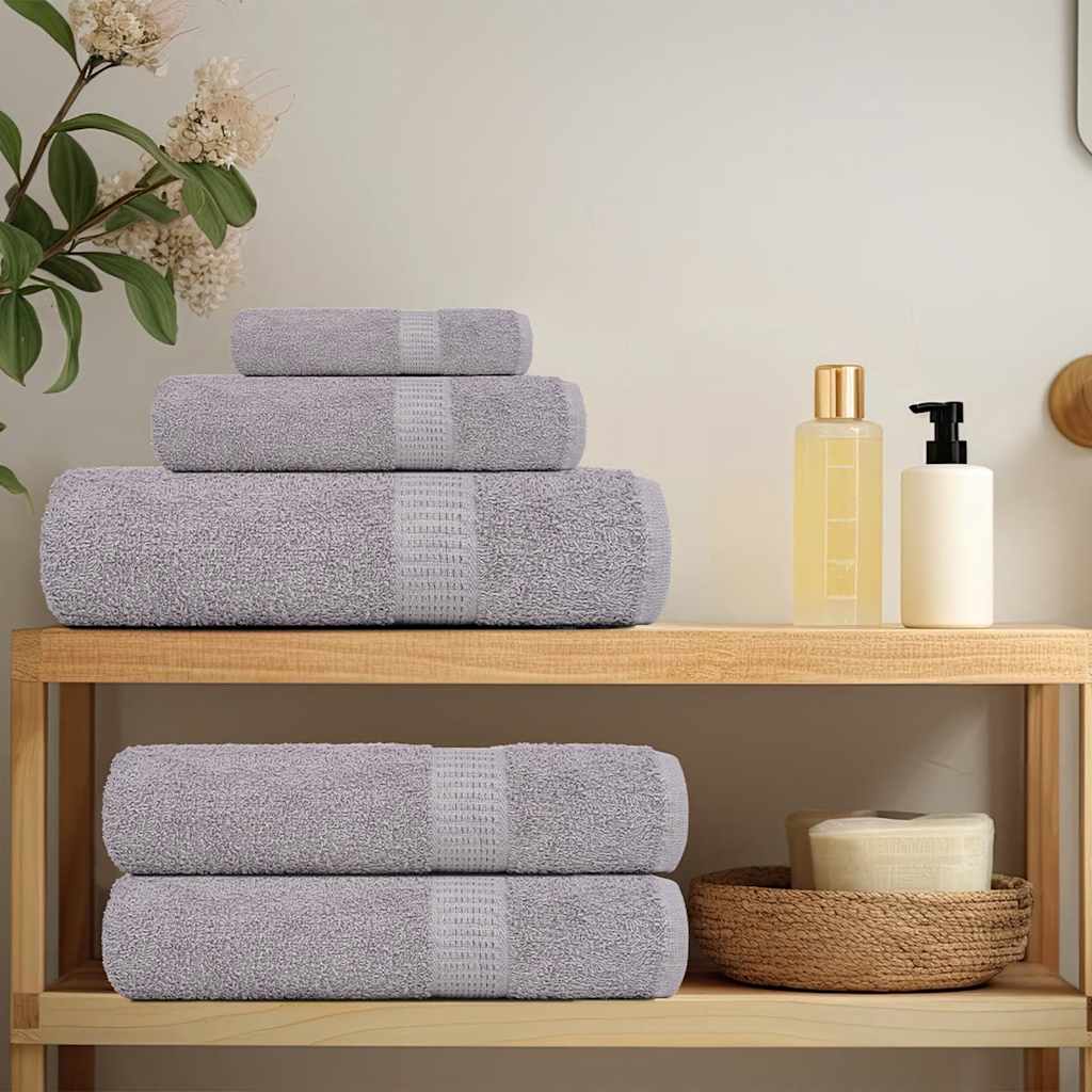 Toallas de baño Vidaxl 4 PC 100x150 cm 360 g m² 100% de algodón gris