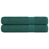 Asciugamani di sauna Vidaxl 2 ST 80x200 cm 360 g m² 100% di cotone verde