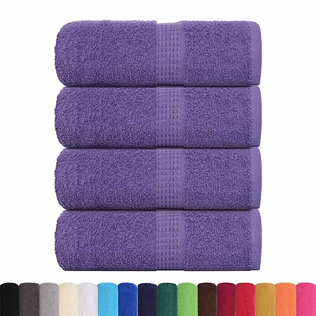 VidaXL serviettes invités 4 pcs 30x50 cm 360 g m² 100% coton violet