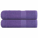 Vidaxx serviettes de douche 2 pcs 70x140 cm 360 g m² 100% coton violet