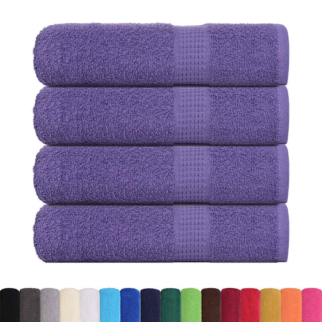 Serviettes de douche vidaxl 4 st 70x140 cm 360 g m² 100% coton violet