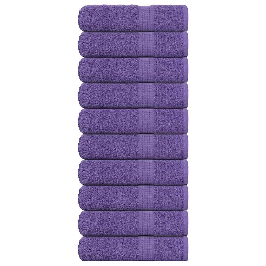 Asciugamani da bagno Vidaxl 10 pezzi 100x150 cm 360 g m² 100% di cotone viola